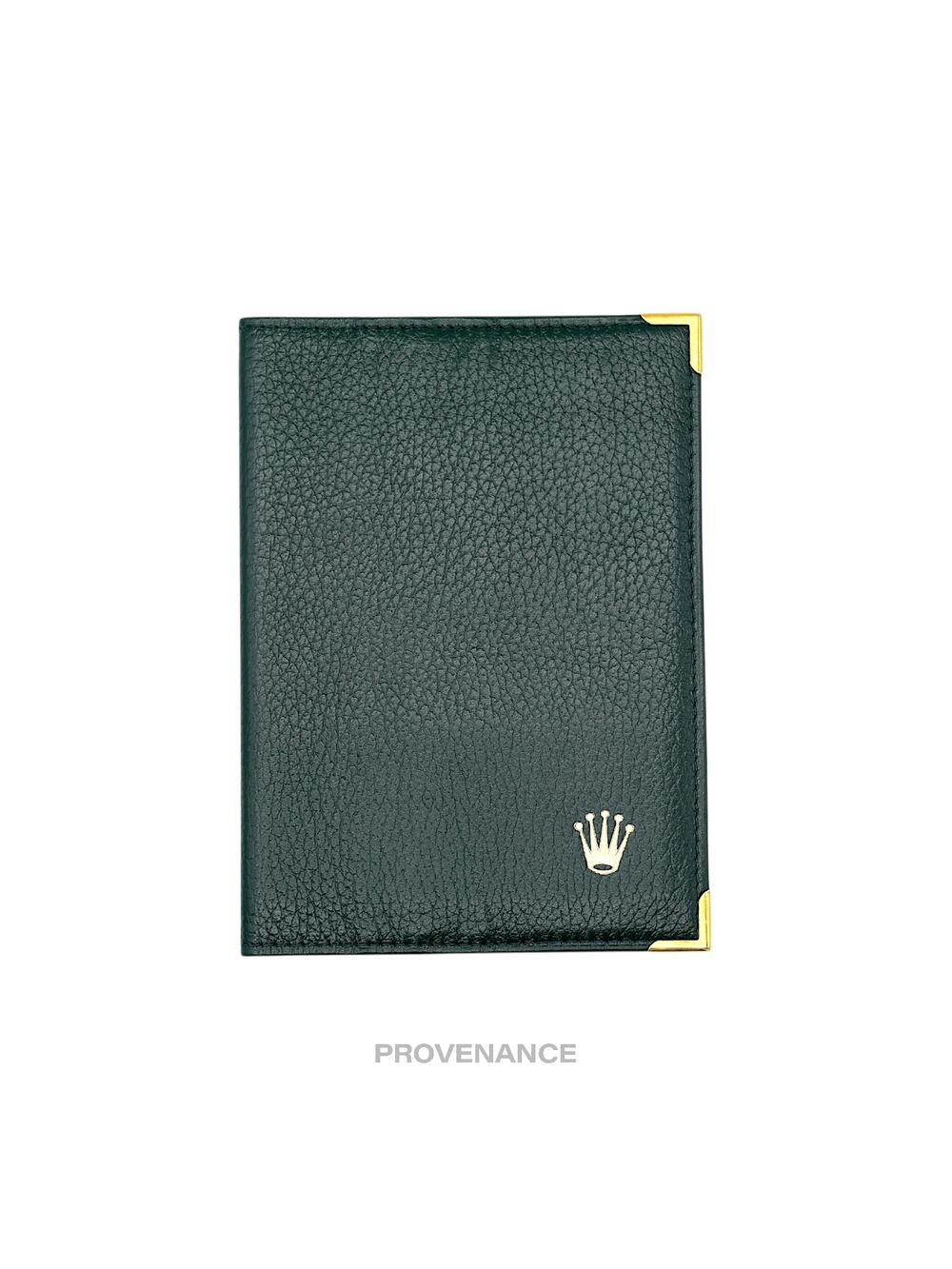 🔴 Rolex Crown Passport Wallet - Forest Green Leather
